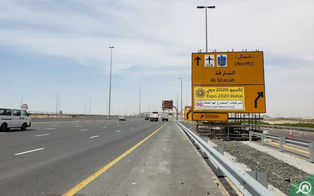 Signboard of Dubai Expo 2020 on street