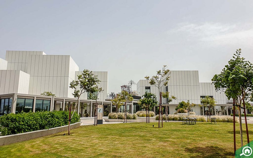 A view of the Jaddaf Waterfront Sculpture Park