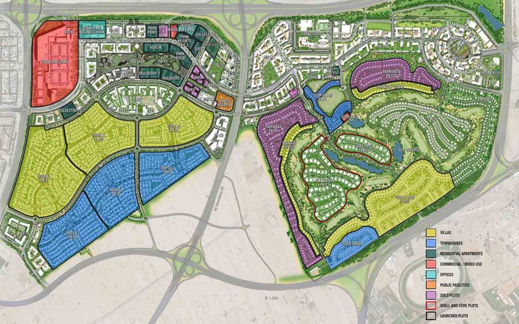 dubai hills estate map