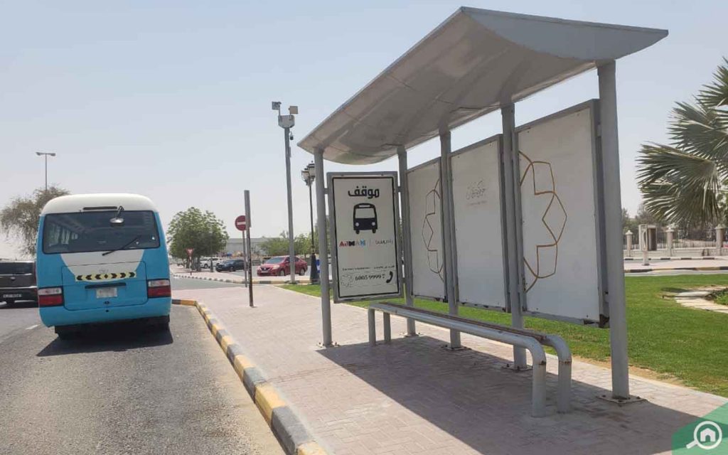 Bus station near the community